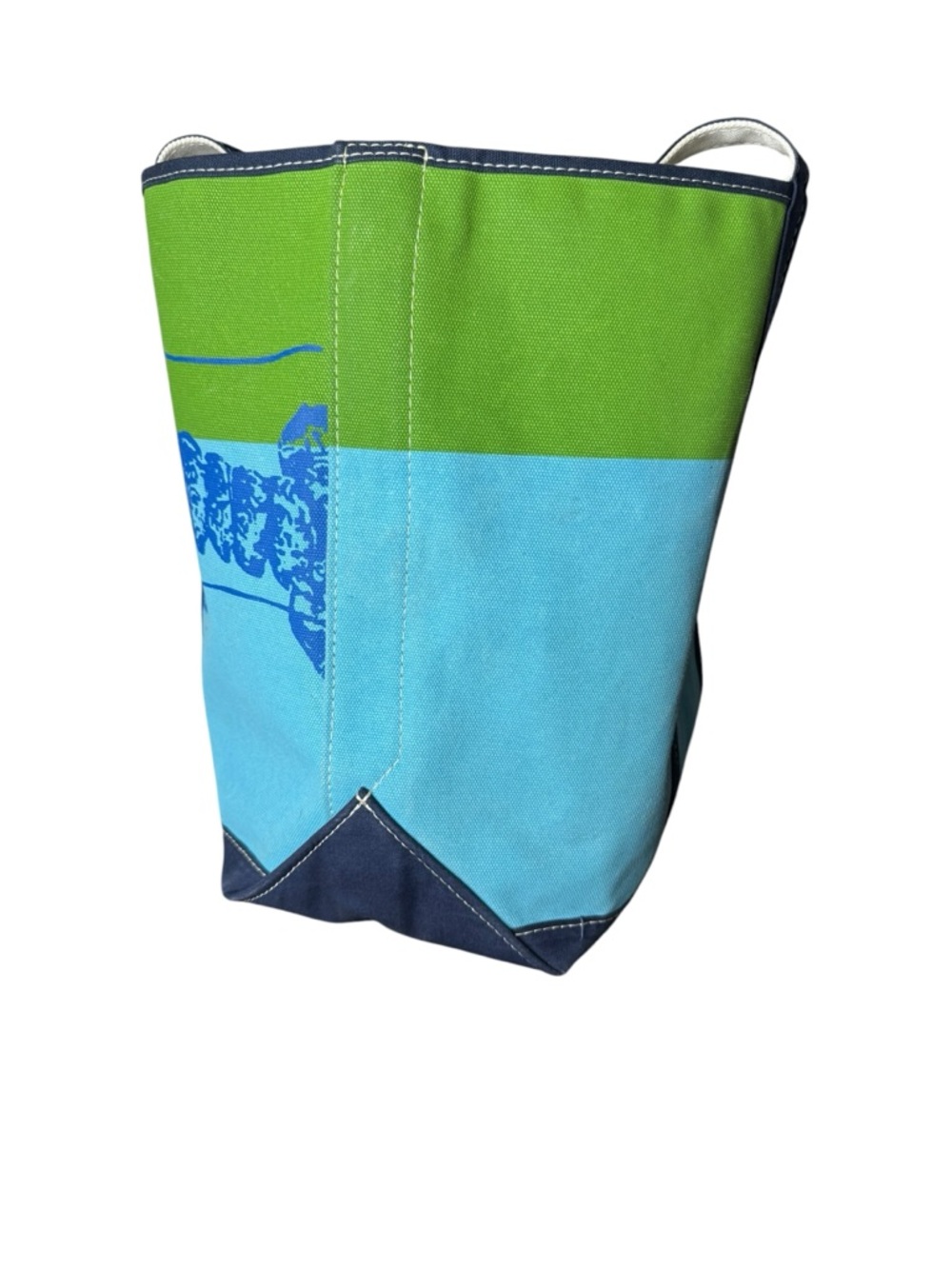 L.L. Bean Vintage Large Canvas Tote Rare Lobster Blue Green - Picture 8 of 13